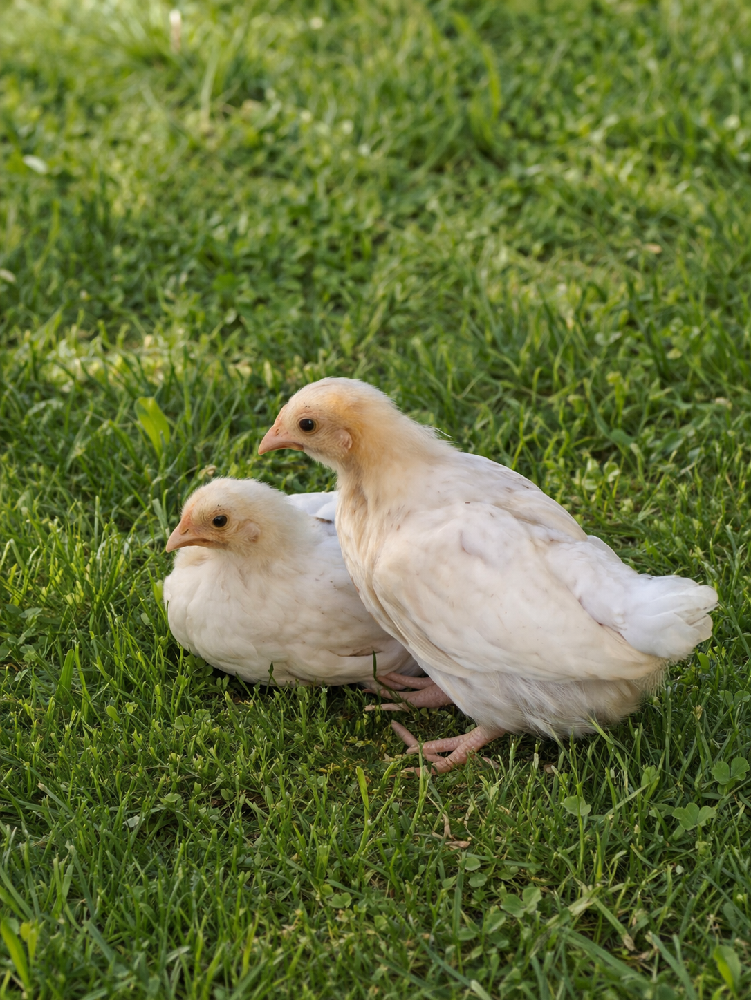 Young white chicken